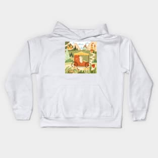 Lovely landscape with a little mouse Kids Hoodie